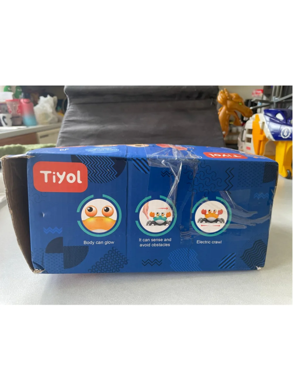 Tiyol Kids Crawling Crab Learning Toy One Size Teal and Orange